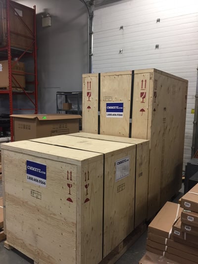 2 CMM crates with CMMXYZ labels